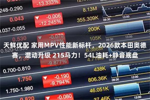 天鲜优配 家用MPV性能新标杆，2026款本田奥德赛，混动升级 215马力！54L油耗+静音底盘