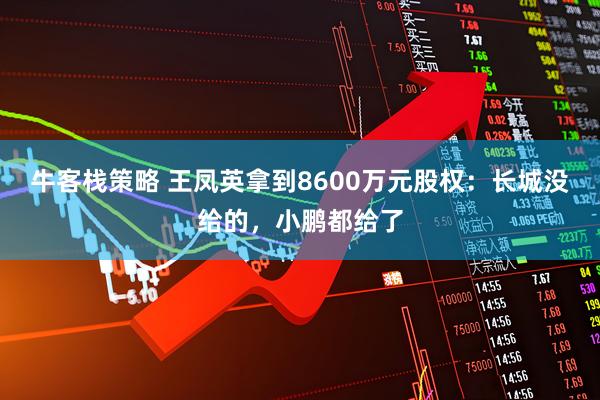 牛客栈策略 王凤英拿到8600万元股权：长城没给的，小鹏都给了